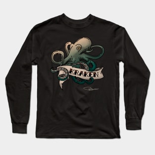 Kraken Tattoo Style Art Long Sleeve T-Shirt